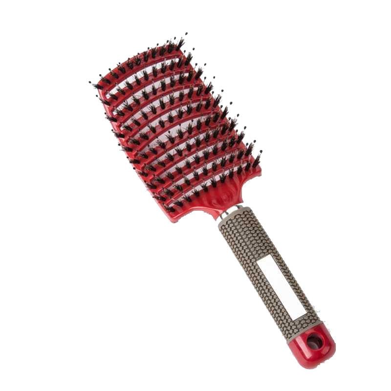 Detangler Bristle Nylon Hairbrush Red