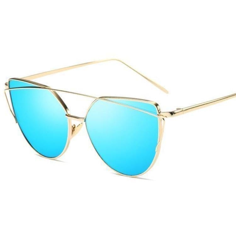 Cats Eye Sunglasses 6627 Gold Blue