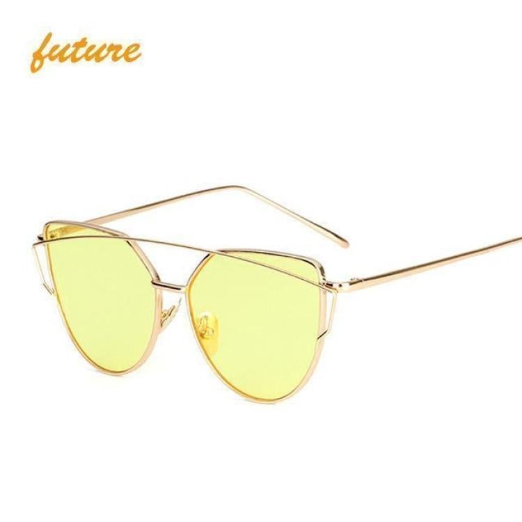 Cats Eye Sunglasses 6627 Gold Yellow O