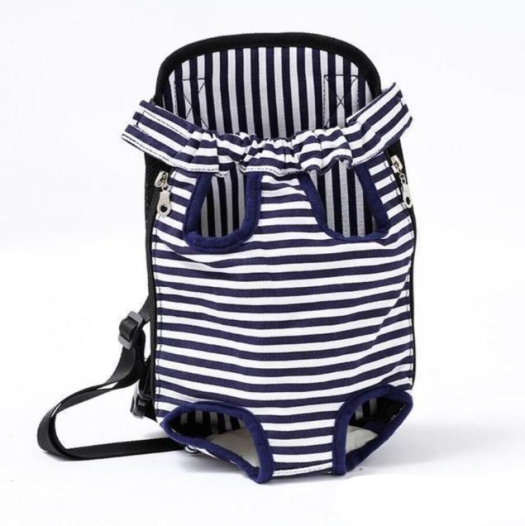 Pet Carrier Dog Front Chest Backpack White Stripe / S