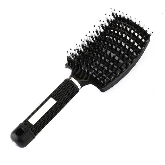Detangler Bristle Nylon Hairbrush Black