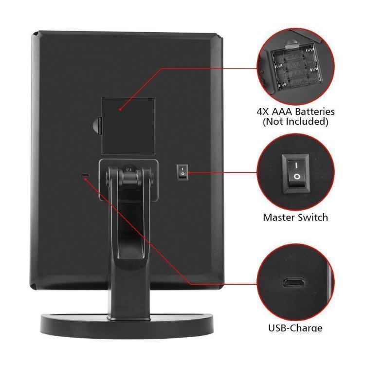 Touchscreen 3-Panel Led Makeup Mirror