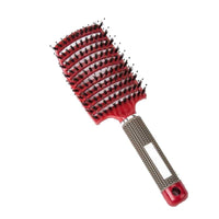 Detangler Bristle Nylon Hairbrush Red