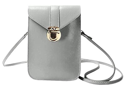 Fancy Touch Screen Waterproof Leather Crossbody Phone Bag (60% Discount Today) Grey