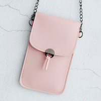 Fancy Touch Screen Waterproof Leather Crossbody Phone Bag (60% Discount Today) Light Pink