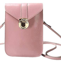 Fancy Touch Screen Waterproof Leather Crossbody Phone Bag (60% Discount Today) Pink