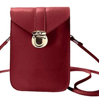 Fancy Touch Screen Waterproof Leather Crossbody Phone Bag (60% Discount Today) Wine Red