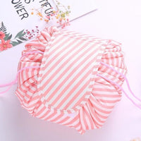 Lazy Drawstring Quick Makeup Bag Pink Stripe / 1 Bag 50% Off Beauty