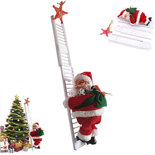 Electric Climbing Santa White