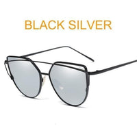 Cats Eye Sunglasses 6627 Black Silver