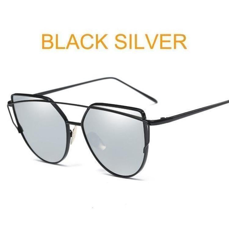 Cats Eye Sunglasses 6627 Black Silver
