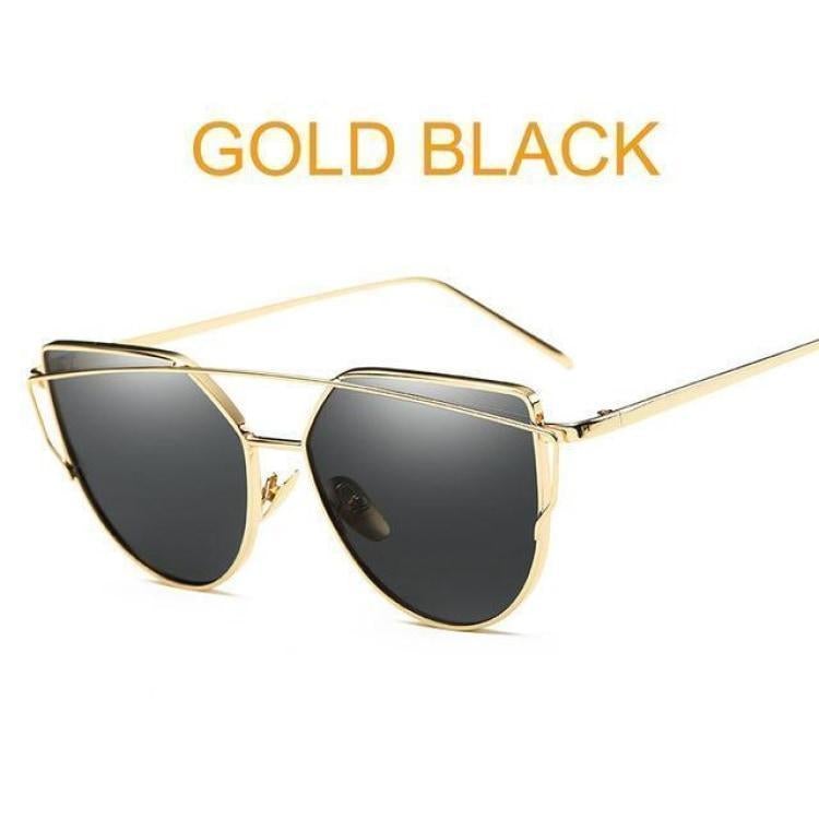 Cats Eye Sunglasses 6627 Gold Black