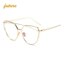 Cats Eye Sunglasses 6627 Gold Clear