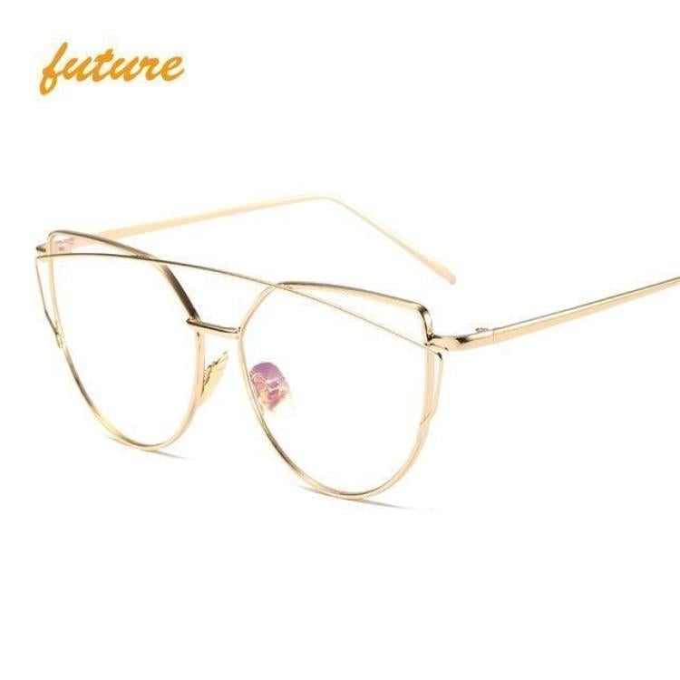 Cats Eye Sunglasses 6627 Gold Clear