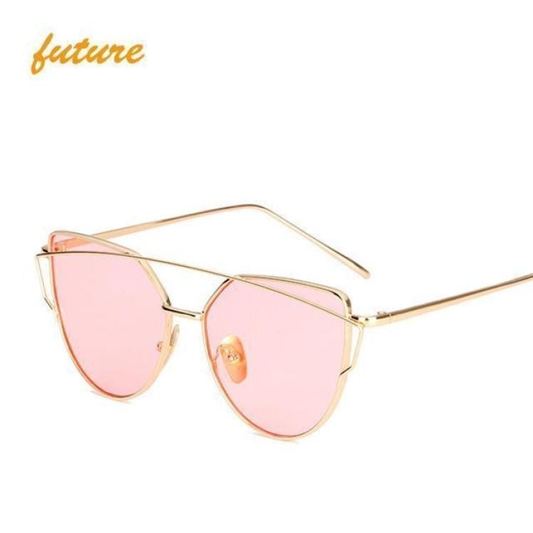 Cats Eye Sunglasses 6627 Gold Pink O