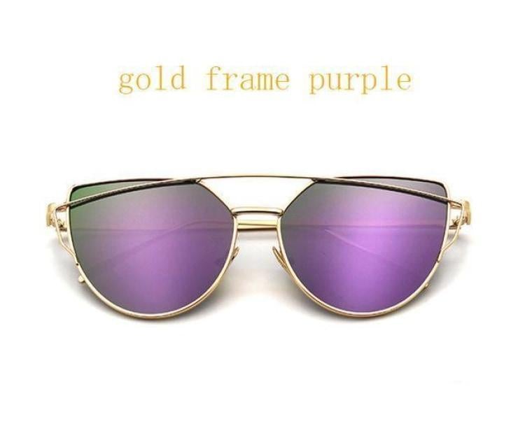 Cats Eye Sunglasses 6627 Gold Purple
