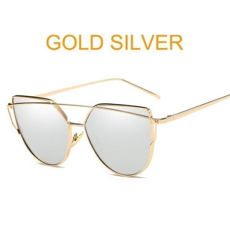 Cats Eye Sunglasses 6627 Gold Sliver