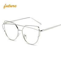 Cats Eye Sunglasses 6627 Silver Clear
