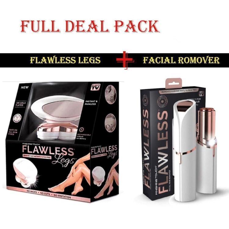 Finishing Touch Flawless Hair Remover Full Deal Pack (Legs + Facial) / White Beauty