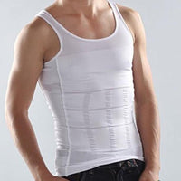 Mens Body Slimming Vest White / L