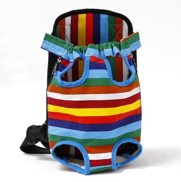 Pet Carrier Dog Front Chest Backpack Rainbow / S