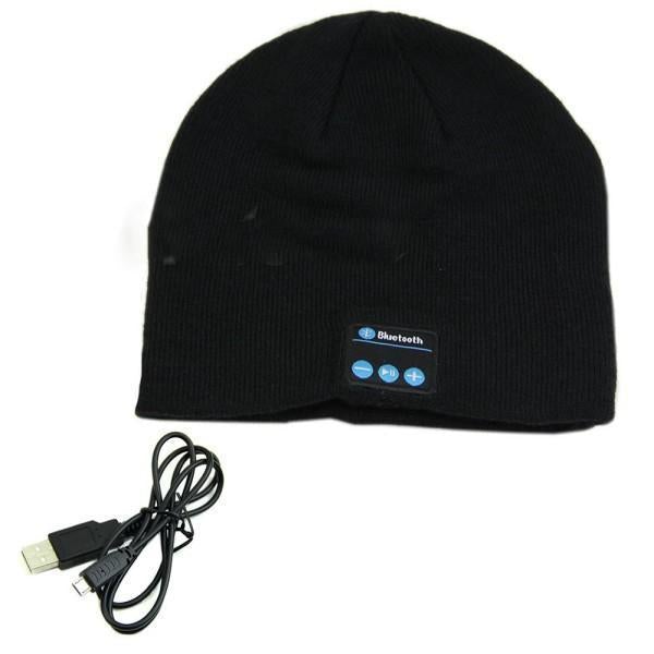 Unisex Wireless Bluetooth Beanie Hat Black
