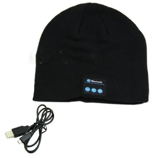Unisex Wireless Bluetooth Beanie Hat Black