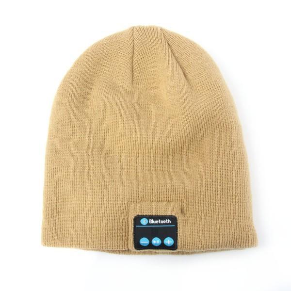 Unisex Wireless Bluetooth Beanie Hat Beige