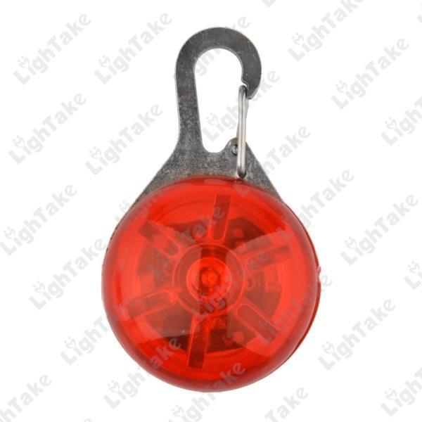 Flashing Led Dog Collar Pendant Clip Light Red / As Picture Show