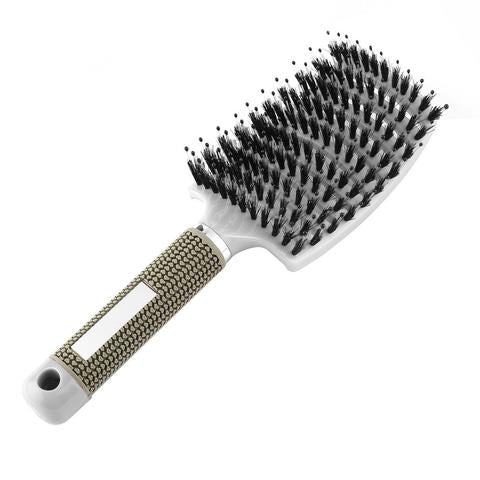 Detangler Bristle Nylon Hairbrush White