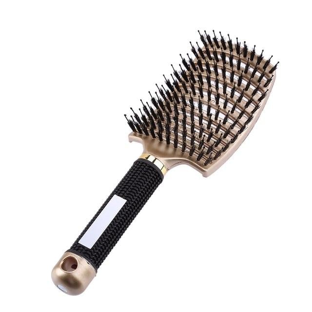Detangler Bristle Nylon Hairbrush Gold