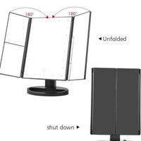 Touchscreen 3-Panel Led Makeup Mirror