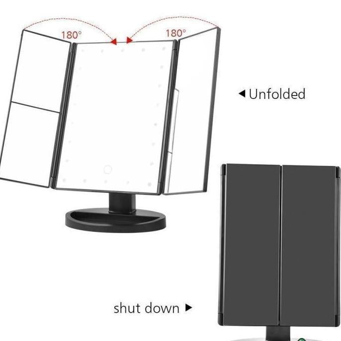 Touchscreen 3-Panel Led Makeup Mirror